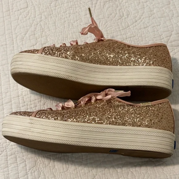 Kate Spade for Keds Pink Glitter Platform Women's Sneakers 8 - Picture 5 of 9
